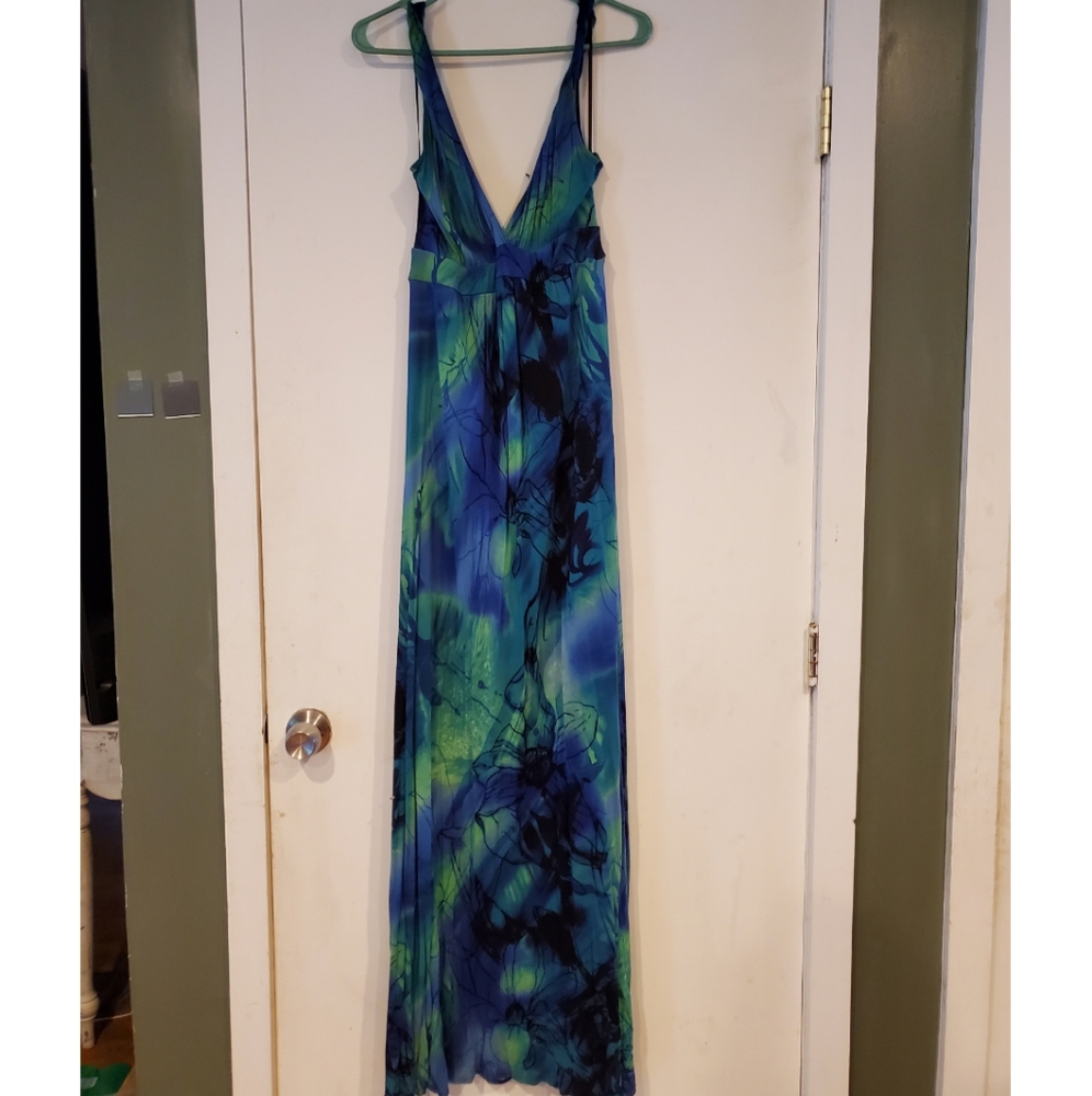Tie Dye Floral Maxi Dress